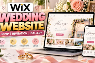 design a wix wedding website with rsvp and wedding invitation