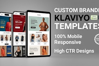 design branded klaviyo email templates and email flows for shopify
