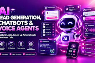 build ai lead generation, chatbot, voice agents and auto follow ups