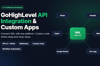 develop gohighlevel api integration, ghl custom app and webhooks