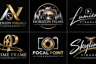 design a professional video production, filmmaker, photography videographer logo