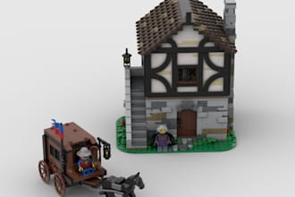 create 3d lego model design, lego technic car, house toys building in bricklink