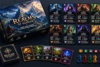 design custom playing card game cards, card decks tabletop game design and rules