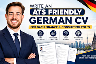 write an ats friendly german CV for dach finance and consulting roles