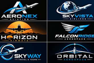design a professional aviation, airline, aircraft, travel, aerospace plane logo