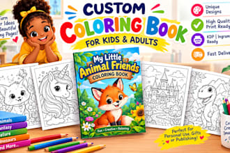 create kids coloring book pages, adult coloring book and KDP coloring books