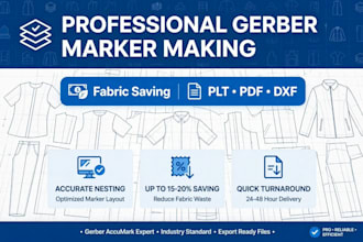 do gerber marker making for garment cutting with low fabric consumption