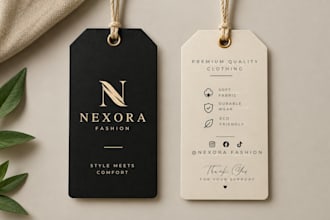design luxury clothing hang tag, price tag and swing tag