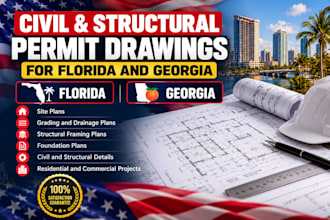 civil engineer for florida and georgia permit set with sign and seal