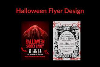 design a professional halloween flyer or party poster