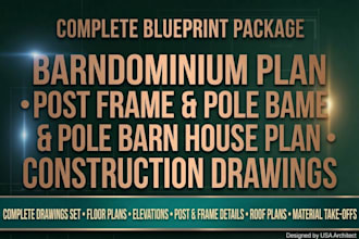 design barndominium plan post frame pole barn house plan constructions drawings