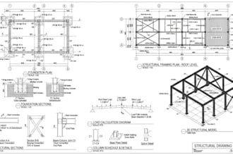 do structural, framing foundation plan, tekla steel structure, load calculation