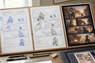 draw premium comic pages, graphic novel art and professional comic books