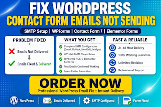 fix wordpress contact form not sending emails SMTP setup wpforms cf7 elementor