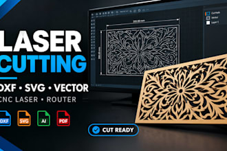 create custom laser cutting dxf svg vector files for cnc laser and router