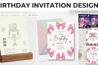 design modern aesthetic birthday invitations