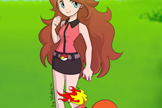 draw you as a pokemon trainer in pokemon art style