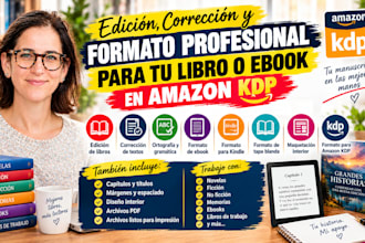 corregiré, editaré y daré formato profesional a tu libro o ebook