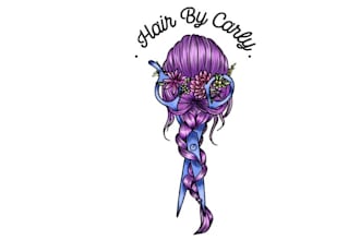make edgy logo for funky hairstylist appealing to fun women