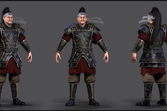 create custom stylized 3d character models with rigging for games and animation