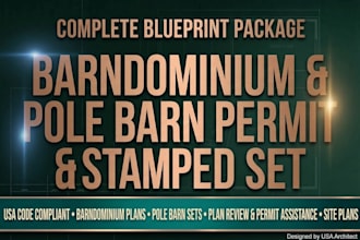 design city permit drawings set as usa architect for barndominium and pole barn