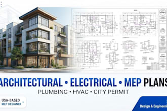 do architectural electrical drawings, mep plans, plumbing, hvac for permit
