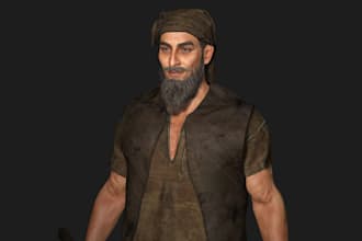 design 3d game character model, realistic human, ue5rig and character design
