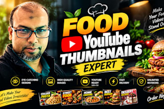 design mouthwatering food youtube thumbnails