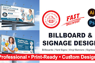 design billboard, signage, signboard and vinyl banner