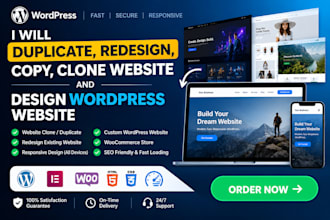 redesign wordpress website , copy clone redesign website in 24 hour
