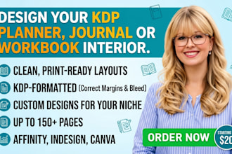 design your KDP planner, journal or workbook interior