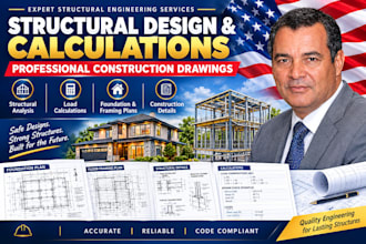 provide structural design, calculations, and construction drawings