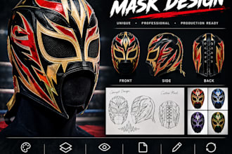 design a wrestling mask and costume evafoam pepakura knight armor 3d prop anime