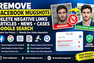 remove facebook mugshots delete negative links articles news cases from google