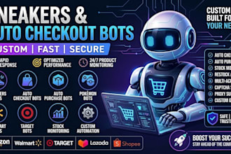 build custom sneakers bot, auto checkout bot, and auto purchase bot