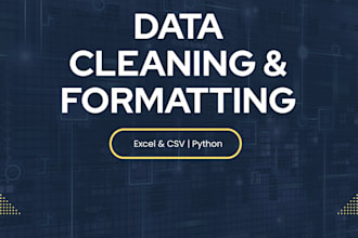 clean, format and process your csv or excel data using python