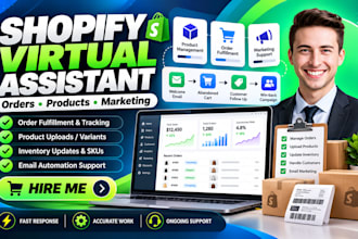 be your shopify virtual assistant, shopify marketing, order fulfill