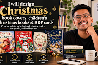 christmas book design, children christmas book, christmas card, christmas book