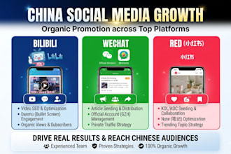 do organic bilibili promotion, wechat marketing, rednote marketing