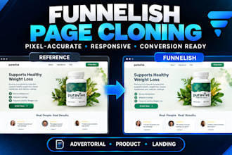 build a pixel perfect funnelish advertorial or product page