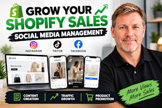 be your shopify social media manager for instagram tiktok and facebook