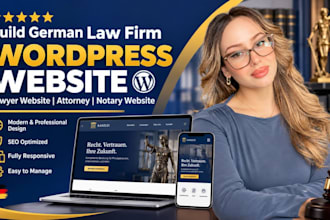 build german law firm wordpress website, lawyer website, attorney notary website