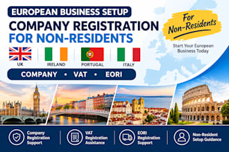 register UK ireland portugal italy companies for non residents with vat and eori