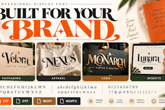 design a custom display font typeface for your brand logo or packaging