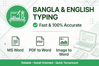 do fast bangla typing and english to bangla data entry work