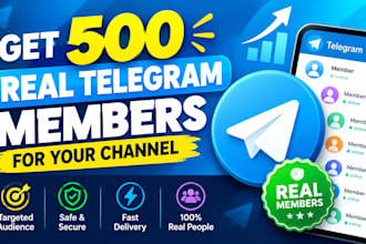 get 500 real telegram members for your channel