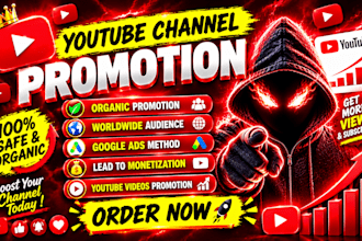 promote your youtube videos organically and grow your channel for monetization