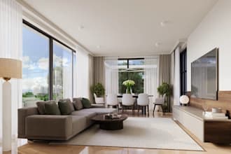 reconfigure house layout,loft apartment conversion,minimalist internal 3d render