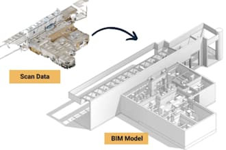 remodel point cloud data for reverse engineering, architecture, mep, furniture