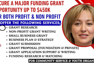 do grant research apply for grants write grant proposal pitch deck business plan